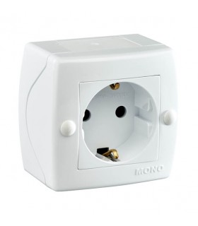 OCTANS Контакт заземен Открит монтаж Бял