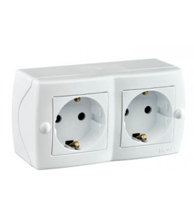 OCTANS Двоен контакт зазмен Открит монтаж Бял