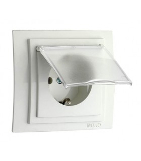 LARISSA Контакт заземен Бял с капак