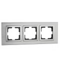 Mono Style Aluminium Тройна рамка Сребро
