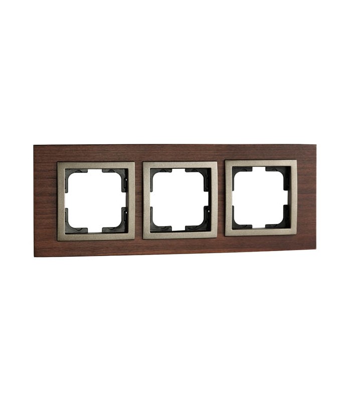 Mono Style Wood Тройна рамка Орех