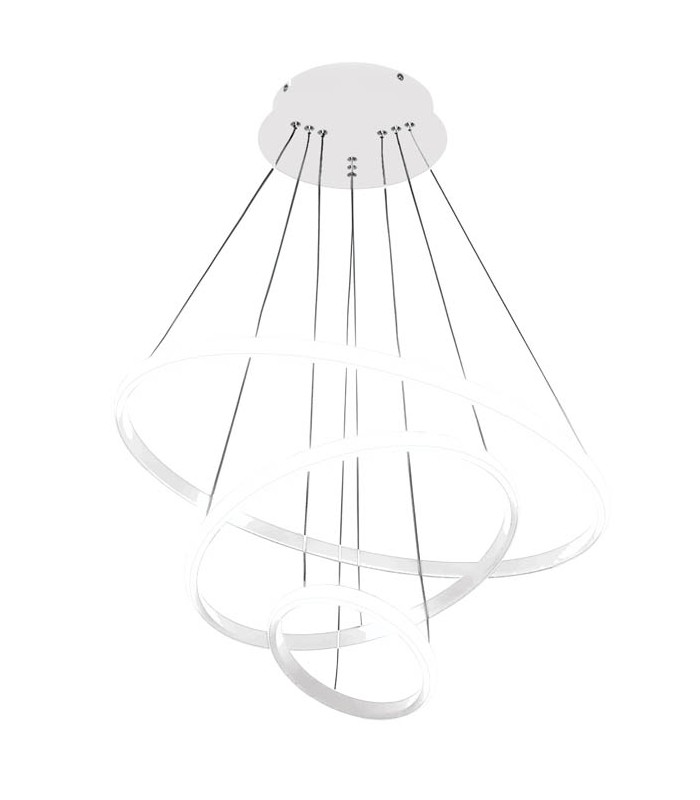 LED PENDANT FIXTURE 3 DISCS Φ600/Φ400/Φ200mm 40W 400K (NATURAL WHITE) 3200Lm TRIO WHITE 2025960 VITO