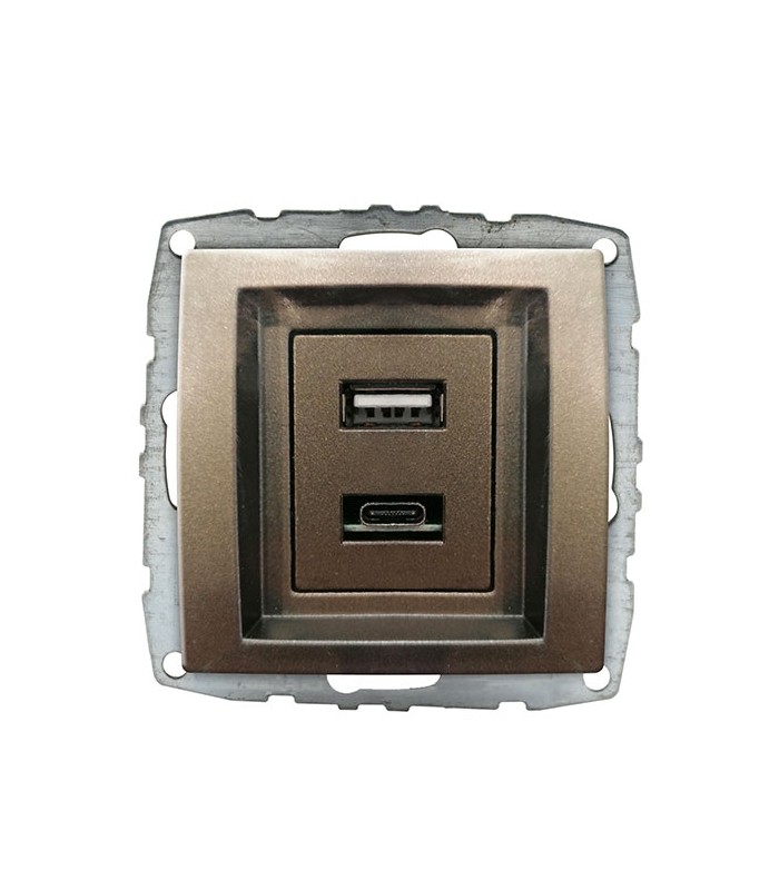 DESPINA МЕХАНИЗЪМ  USB + TYPE C ЗАРЯДНО БРОНЗ