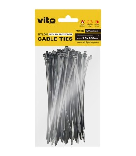 КАБЕЛНИ ПРЕВРЪЗКИ 2.5X100MM ЧЕРЕН 100БР В ПАКЕТ 7100220 VITO