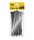 PLASTIC CABLE TIE 3.6X150mm BLACK 100 PCS IN BAG 7100280 VITO