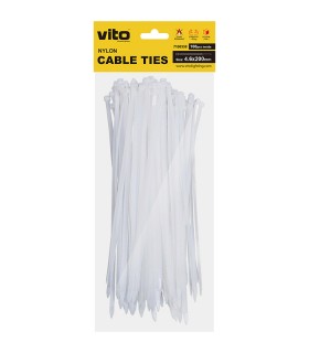 КАБЕЛНИ ПРЕВРЪЗКИ 4.6X200MM БЯЛ 100БР В ПАКЕТ 7100330 VITO