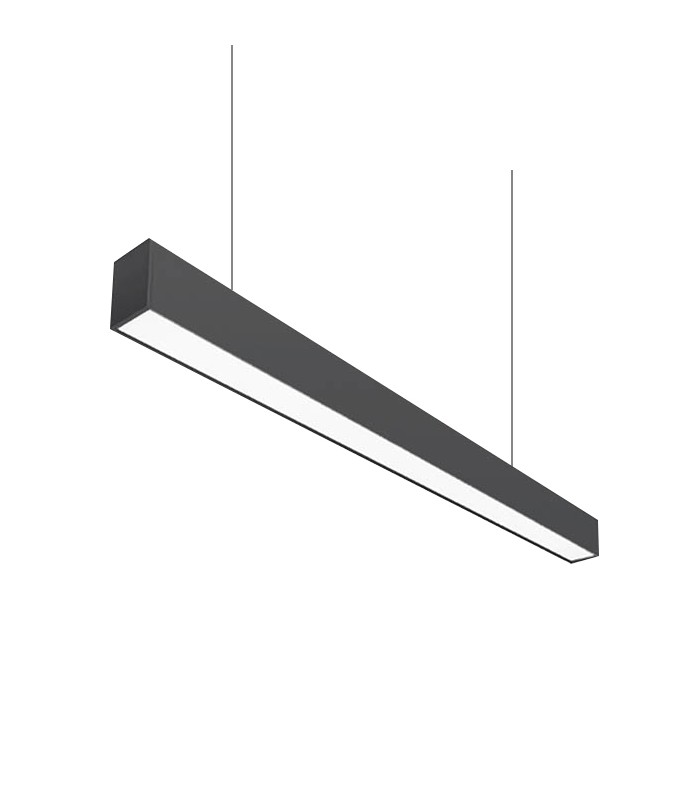 LED ЛИНЕЕН ОСВЕТИТЕЛ ЗА ПОВЪРХНОСТЕН И ВИСЯЩ МОНТАЖ LINETA-40 3000K BLACK 40W 4300LM 52x82x1200mm 2429810 VITO