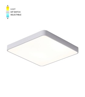 LED CEILING SQUARE LIGHTING FIXTURE FINESSE S1-45 500*500*H50 45W 3xCCT-DIP SWITCH WHITE 2026160 VITO, OPTION HANGING SET 202641