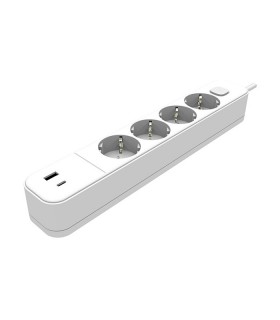 UNICO-4 1.5M 3G1.0 CABLE WITH SWITCH USB WHITE MULTISOCKET 8002480 VITO