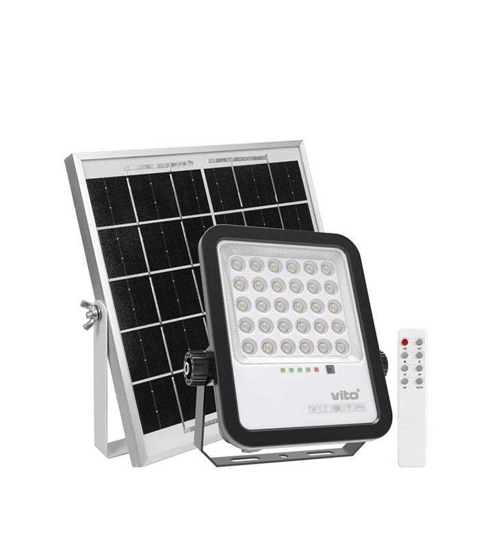 SOLAR LED FLOODLIGHT SAHARA 150W 1650Lm 6000K IP65 WITH 5M CABLE 3210210 VITO