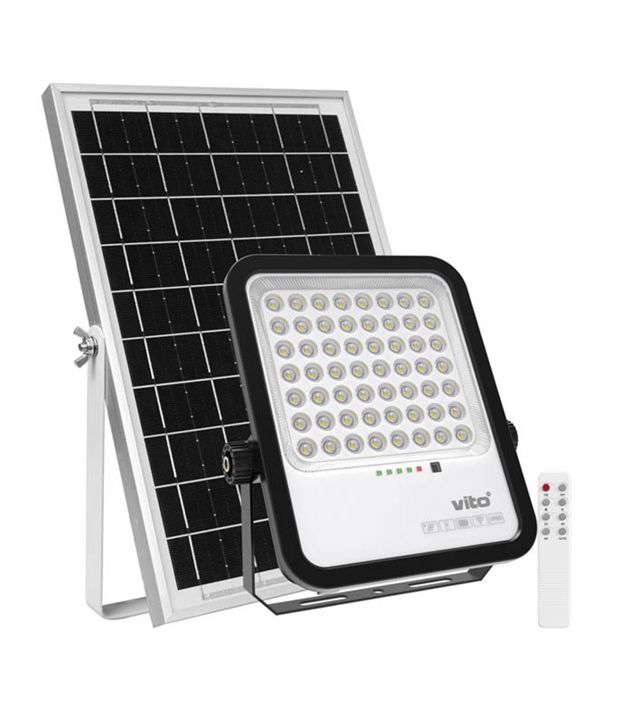 SOLAR LED FLOODLIGHT SAHARA 250W 2750Lm 6000K IP65 WITH 5M CABLE 3210220 VITO