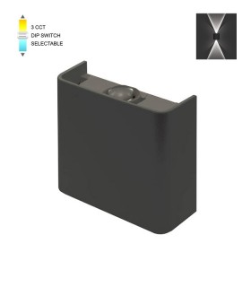 LED ВЪНШНО ОСВЕТЛЕНИЕ BINO-1 2W SMD 3xCCT 11*10CM IP65 ЧЕРНО