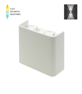 LED ВЪНШНО ОСВЕТЛЕНИЕ BINO-2 4W SMD 3xCCT 11*10CM IP65 БЯЛО