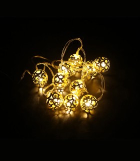 NATALE-11 GOLDBALL 10LED 2700K 1M 2xAA IP20 TRANSPARENT CHRISTMAS 5620650 VITO