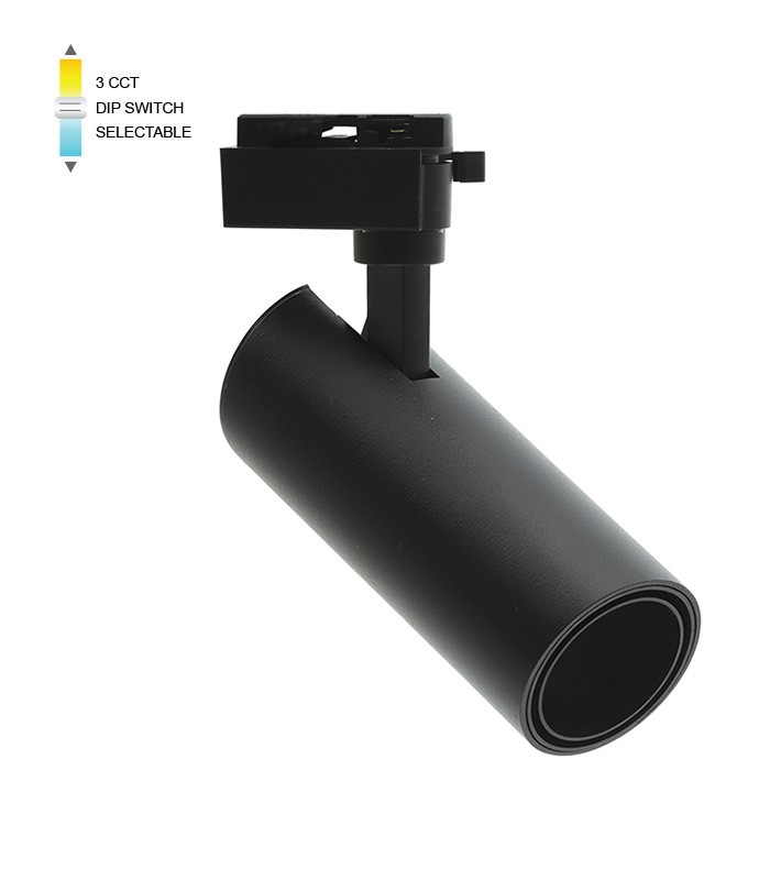 LED ОСВЕТИТЕЛ ЗА ШИНА MONOLINO-C20 20W COB 3CCT (3000K/4000K/6000K) 1800lm Ø63×132 ЧЕРЕН 2103060 VITO