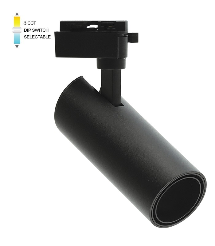 LED ОСВЕТИТЕЛ ЗА ШИНА MONOLINO-C30 30W COB 3CCT (3000K/4000K/6000K) 2700lm Ø63×177 ЧЕРЕН 2103080 VITO