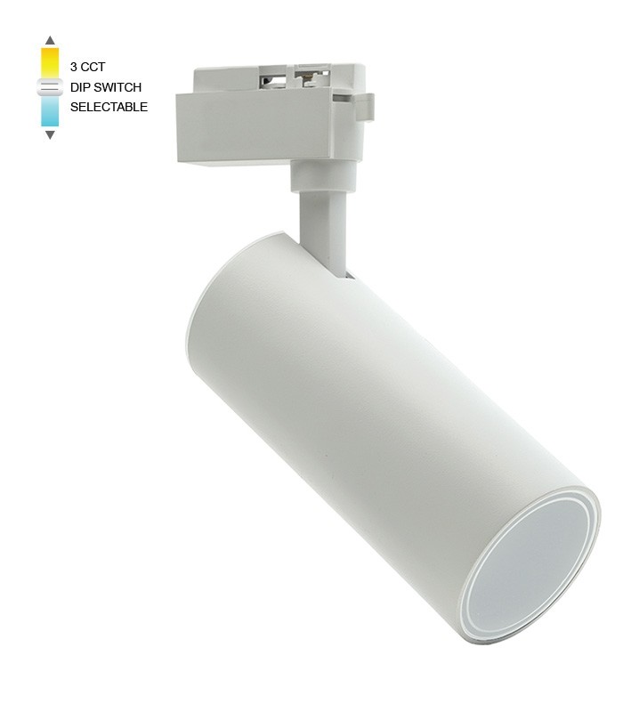 LED ОСВЕТИТЕЛ ЗА ШИНА MONOLINO-C30 30W COB 3CCT (3000K/4000K/6000K) 2700lm Ø63×177 БЯЛ 2103090 VITO