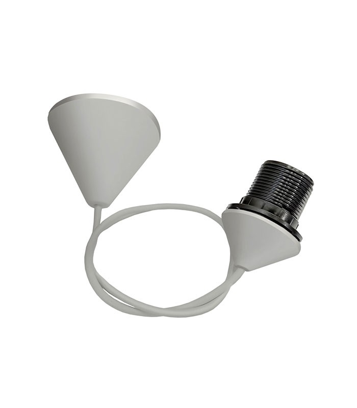 E27 LAMPHOLDER WITH CABLE, ROSETE & TERMINAL GRAY