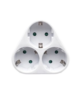 MULTISOCKET TRIPLO-R 16A 3680W WHITE EARTH-LINE SHUTTER PLUG+3xSOCKET 8002840 VITO