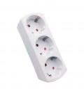MULTISOCKET TRIPLO-S 16A 3680W WHITE EARTH-LINE SHUTTER PLUG+3xSOCKET 8002850 VITO