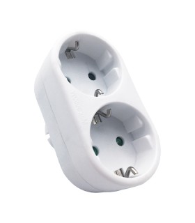 MULTISOCKET DUPLO-R 16A 3680W WHITE EARTH-LINE SHUTTER PLUG+2xSOCKET 8002860 VITO