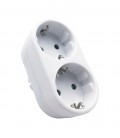 MULTISOCKET DUPLO-R 16A 3680W WHITE EARTH-LINE SHUTTER PLUG+2xSOCKET 8002860 VITO