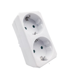 MULTISOCKET DUPLO-S 16A 3680W WHITE EARTH-LINE SHUTTER PLUG+2xSOCKET 8002870 VITO
