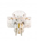 TRIPPLE SOCKET TRIPLO 16A 3680W TRANSPARENT EARTH-LINE SHUTTER 8002542 VITO