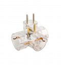TRIPPLE SOCKET TRIPLO 16A 3680W TRANSPARENT EARTH-LINE SHUTTER 8002542 VITO