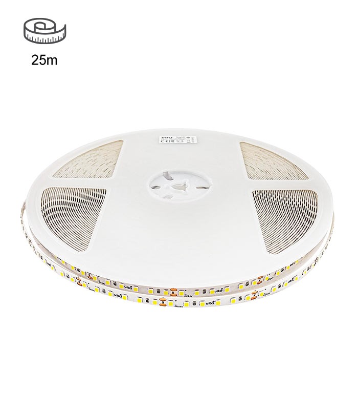LED STRIP LEDStrip+ 24VDC 9.6W/M 3000K 980Lm/M 120x2835 3M-STICKER 8MM IP20 25M 5540465 VITO