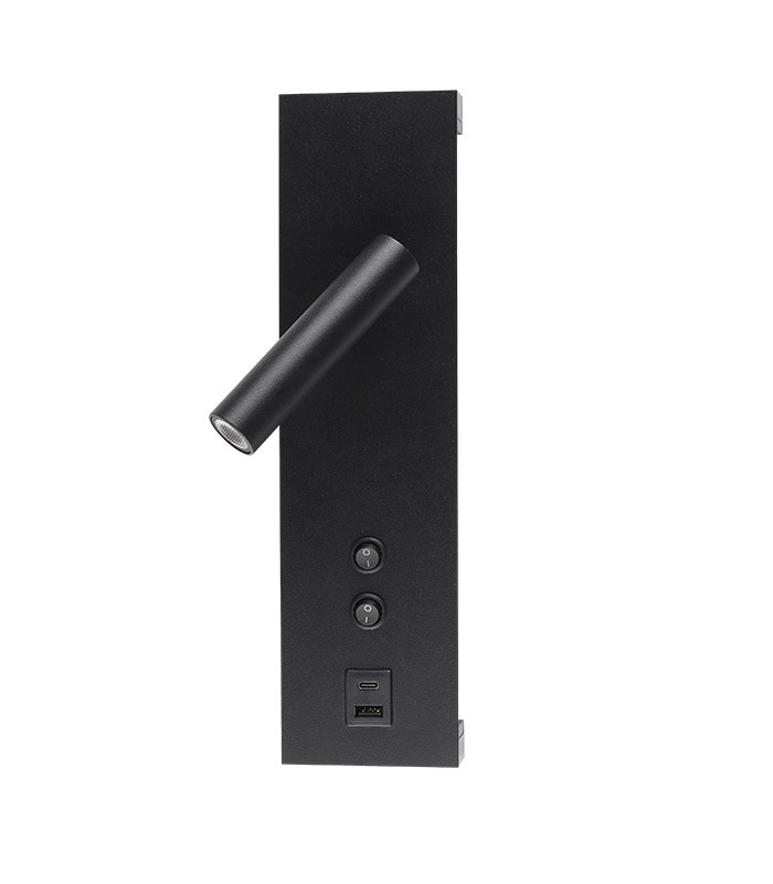 READING LIGHT LINATE-C 12W 3000K 770Lm BLACK 300*80*142 TYPE-C+USB 2103260 VITO