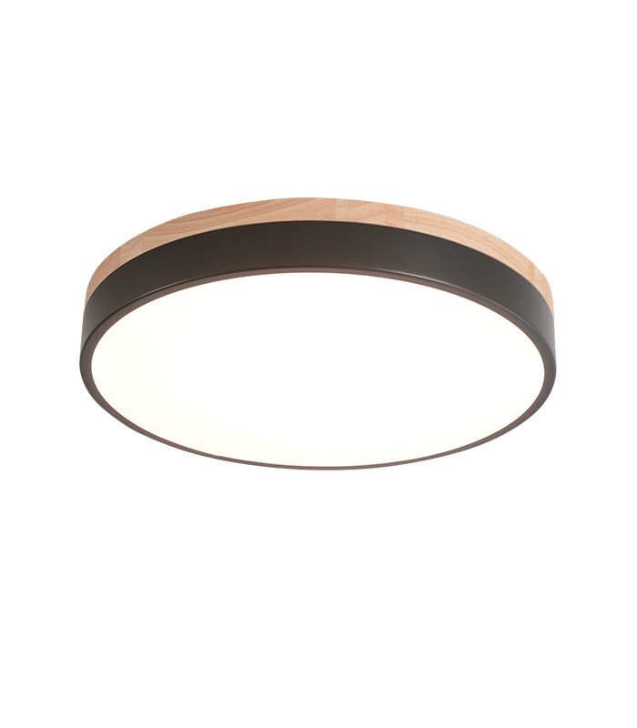 LED CEILING LAMP FINESSE R3-35 Ø400xH60 35W 3xCCT (3000K/4000K/6500K) 3150Lm MAT BLACK+WOODEN 2027940 VITO