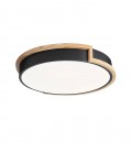 LED CEILING LAMP FINESSE R4-35 Ø400xH50 35W 3xCCT (3000K/4000K/6500K) 3150Lm MAT BLACK+WOODEN 2027960 VITO
