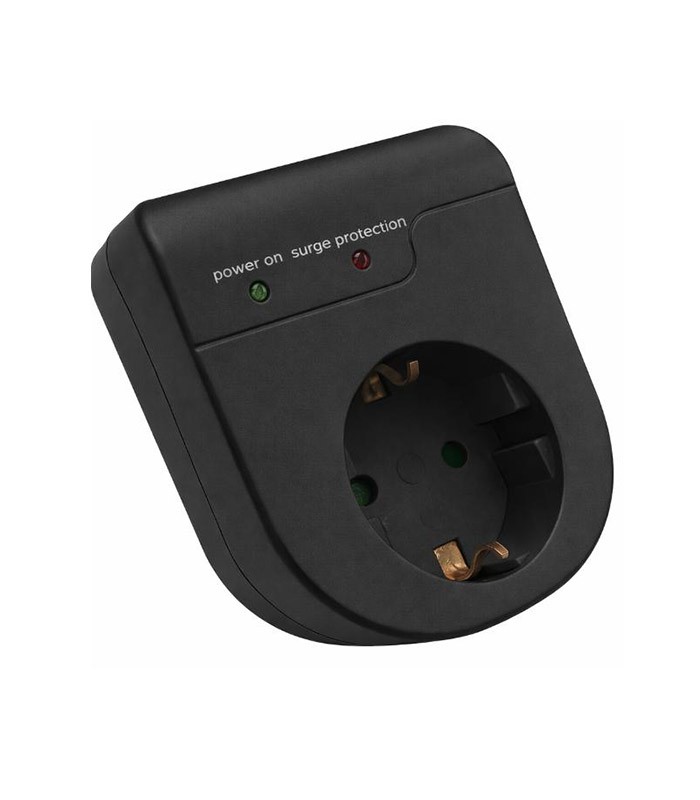SURGE PROTECTION SOCKET WITH PLUG SURGIO 16A 250V 3500W BLACK EARTH SHUTTER 8002960 VITO