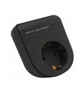 SURGE PROTECTION SOCKET WITH PLUG SURGIO 16A 250V 3500W BLACK EARTH SHUTTER 8002960 VITO