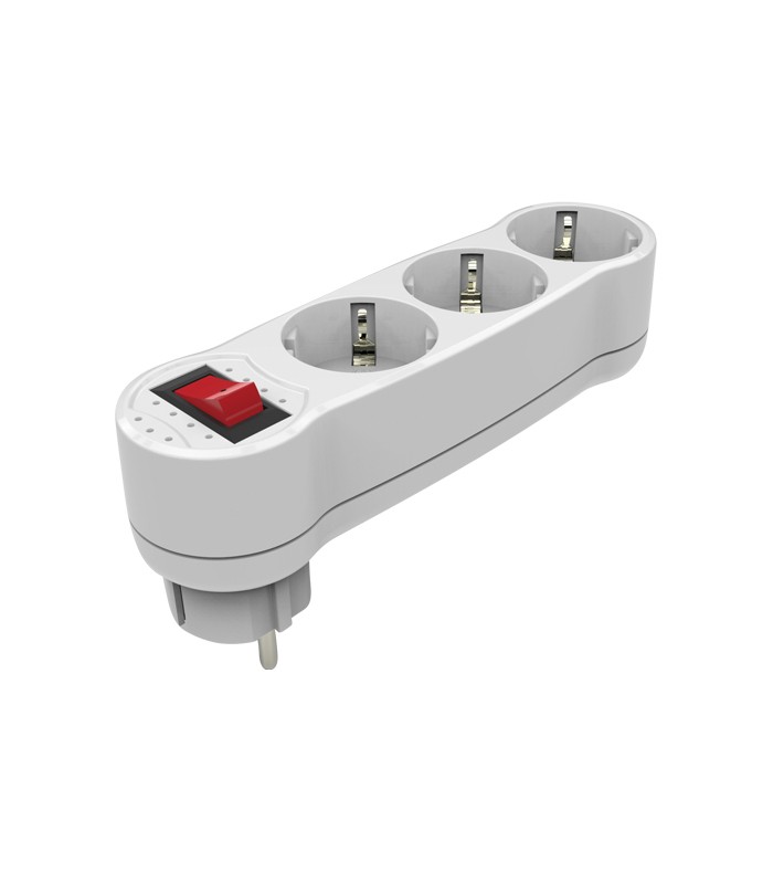 GROUP SOCKETS WITH PLUG COMBI 16A 250V Max.3680W WITH SWITCH WHITE EARTH SHUTTER 8002970 VITO