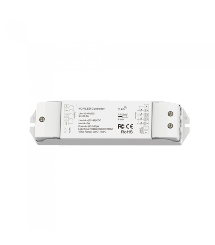 ДИМИРУЕМ КОНТРОЛЕР  MAESTRO-7 RF + PUSH DIM 4xCH 12V-48VDC IP20 RGBW 6210220 VITO