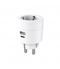 USB ЗАРЯДНО УСТРОЙСТВО OLLY TYPE-A+TYPE-C MAX. 17W БЯЛО КРЪГЛО С КОНТАКТ 8008080 VITO