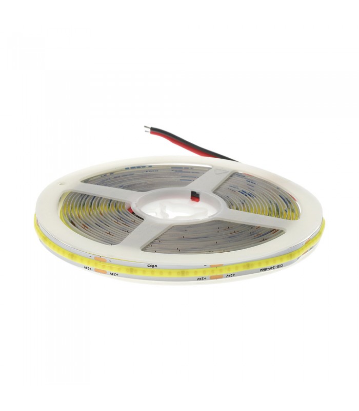 COB LED ЛЕНТА LEDStrip+ 24V 480xCOB 6W/m ДЪЛЖИНА НА РЯЗАНЕ 5cm 2700K 600Lm/m 3M ЛЕПЕНКА 8mm IP20 15m/ролка 5541230 VITO