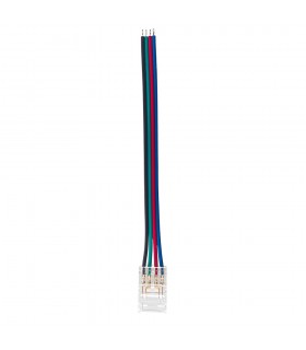 LED КОНЕКТОР ЗА ЛЕНТА CONCR10 10 MM COB RGB С КАБЕЛ, ПРОЗРАЧЕН 2 БР/ПАКЕТ ЗА COB RGB LED ЛЕНТИ.
