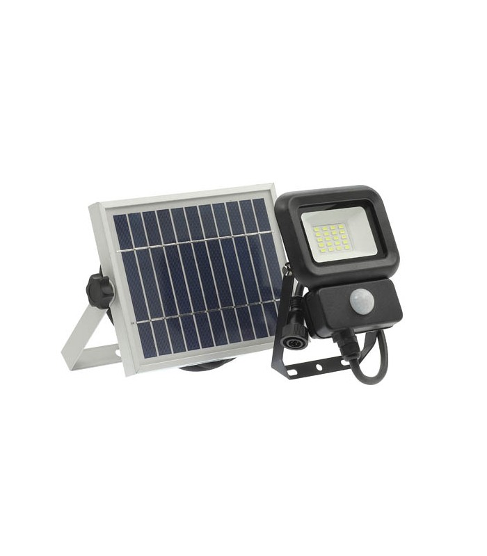 SOLAR LED FLOODLIGHT SOLIS 10W 700Lm 6000K (COOL WHITE) 3,7V 2200mAh IP65 BLACK 3021960 VITO