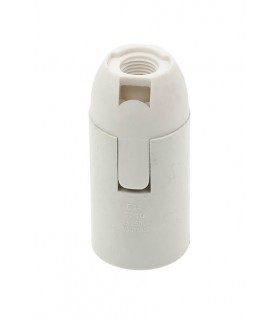 E14 PLASTIC LAMPHOLDER WHITE PRESSED END BASE 7300040 VITO