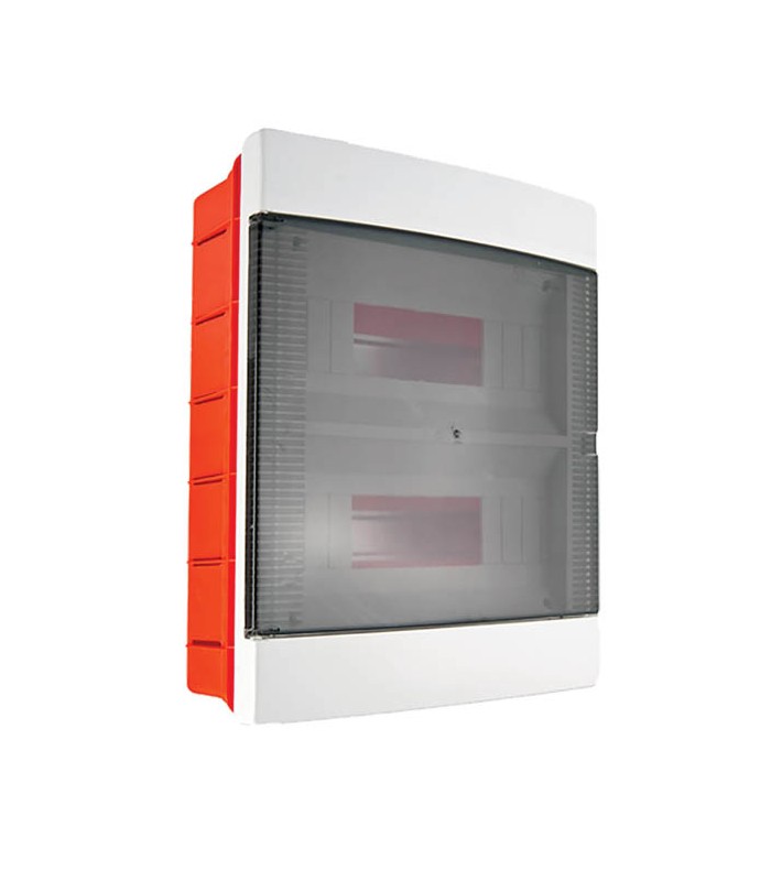 FUSE BOX RECESSED MOUNTED 2 LINES 24 POSITIONS WITH SEMI TRANSPARENT DOOR 8006020 VITO