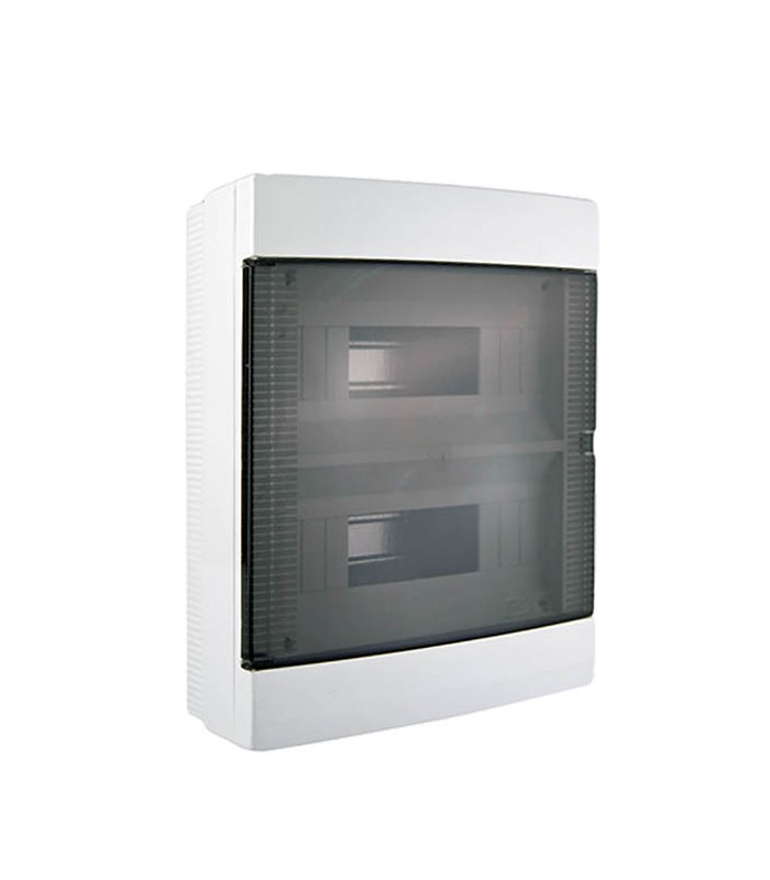 FUSE BOX SURFACE MOUNTED 2 LINES 16 POSITIONS WITH SEMI TRANSPARENT DOOR 8006090 VITO