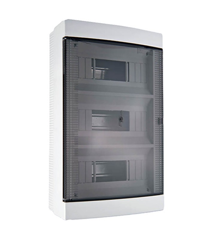 FUSE BOX SURFACE MOUNTED 3 LINES 36 POSITIONS WITH SEMI TRANSPARENT DOOR 8006110 VITO