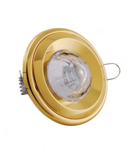 SPOT LIGHT FIXTURE RECESSSED MOUNTED ROUND NORMA WITH PYRAMID OF GLASS GU5,3 GOLDEN 2010360 VITO