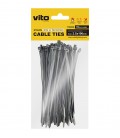 PLASTIC CABLE TIE 2.5X100mm BLACK 100 PCS IN BAG 7100220 VITO