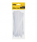 PLASTIC CABLE TIE 2.5X200mm WHITE 100 PCS IN BAG 7100250 VITO