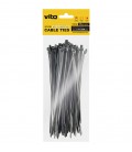 PLASTIC CABLE TIE 2.5X200mm BLACK 100 PCS IN BAG 7100260 VITO