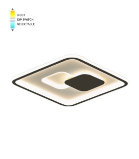 LED CEILING SQUARE LIGHTING FIXTURE DISC 4 400*400*H45 60W 3xCCT-DIP SWITCH WHITE+BLACK 2026270 VITO